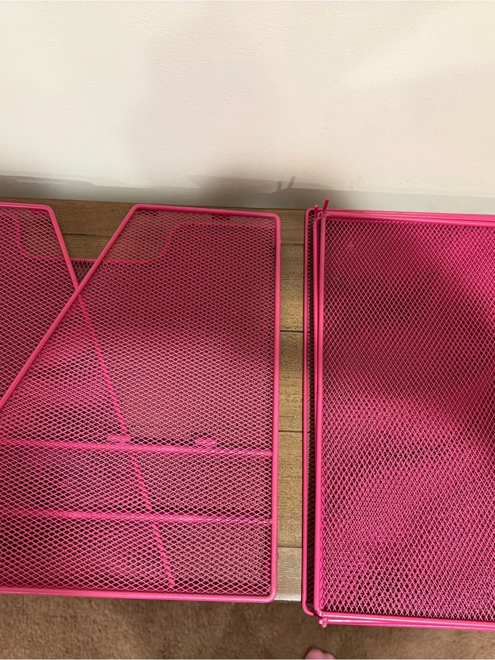 Vibrant Pink 3-Tier Mesh Desk Organizer - Brand